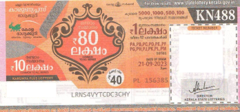 Karunya plus Weekly Lottery KN-488 21.09.2023