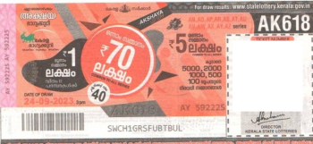 Akshaya Weekly Lottery -AK-618 to be held On 24.09.2023