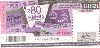 Karunya Weekly Lottery -KR-621 to be held On 30.09.2023