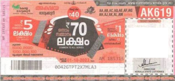 Akshaya Weekly Lottery -AK-619 to be held On 01.10.2023