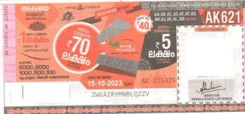 Akshaya Weekly Lottery held on 15.10.2023