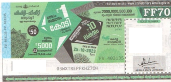 Fifty-fifty Weekly Lottery held on 25.10.2023