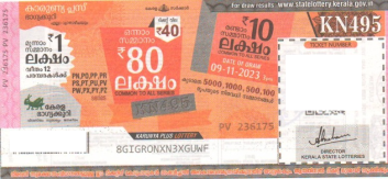 Karunya plus Weekly Lottery KN-495 09.11.2023