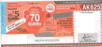Akshaya Weekly Lottery AK-625 12.11.2023