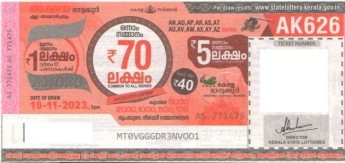 Akshaya Weekly Lottery held on 19.11.2023