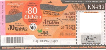 Karunya plus Weekly Lottery KN-497 23.11.2023
