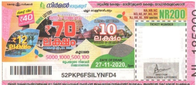 Nirmal Weekly Lottery NR-200 27.11.2020