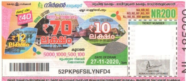 Nirmal Weekly Lottery held on 27.11.2020