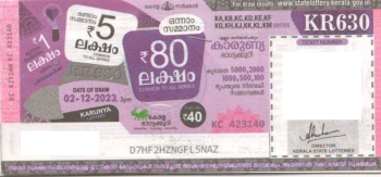 Karunya Weekly Lottery KR-630 02.12.2023
