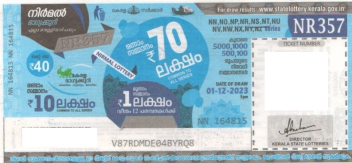 Nirmal Weekly Lottery NR-357 01.12.2023