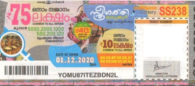 Sthree sakthi Weekly Lottery held on 01.12.2020