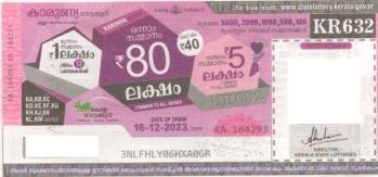 Karunya Weekly Lottery KR-632 16.12.2023