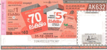 Akshaya Weekly Lottery AK-632 31.12.2023
