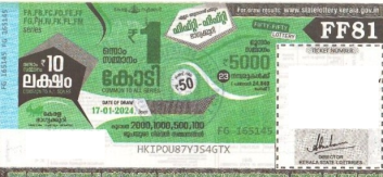 Fifty-fifty Weekly Lottery FF-81 17.01.2024