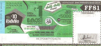 Fifty-fifty Weekly Lottery held on 17.01.2024