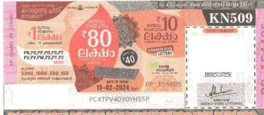 Karunya plus Weekly Lottery KN-509 15.02.2024