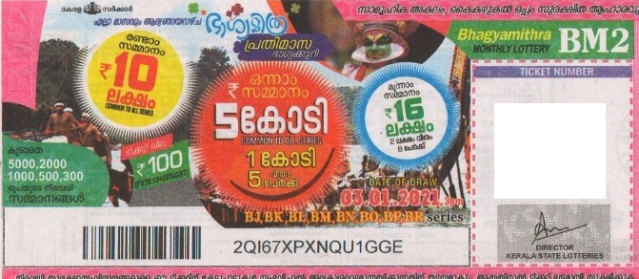 Bhagyamithra Monthly Lottery held on 03.01.2021