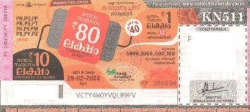 Karunya plus Weekly Lottery held on 29.02.2024