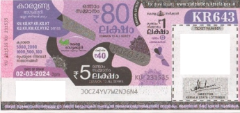 Karunya Weekly Lottery KR-643 02.03.2024