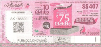 Sthree sakthi Weekly Lottery held on 19.03.2024