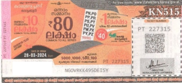 Karunya plus Weekly Lottery KN-515 28.03.2024