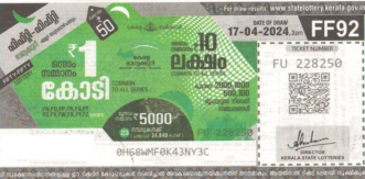 Fifty-fifty Weekly Lottery held on 17.04.2024