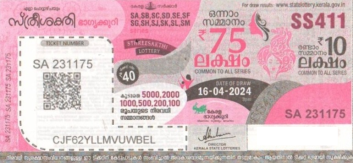 Sthree sakthi Weekly Lottery held on 16.04.2024
