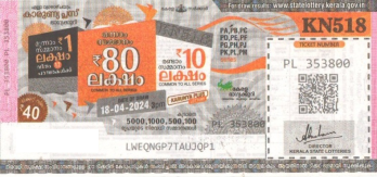 Karunya plus Weekly Lottery KN-518 18.04.2024