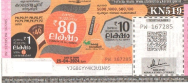 Karunya plus Weekly Lottery KN-519 25.04.2024