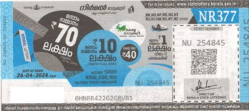 Nirmal Weekly Lottery -NR-377 to be held On 26.04.2024