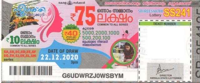 Sthree sakthi Weekly Lottery held on 22.12.2020