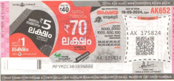 Akshaya Weekly Lottery held on 19.05.2024