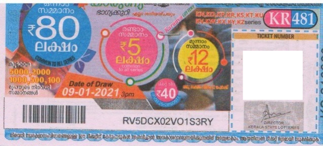 Karunya Weekly Lottery held on 09.01.2021