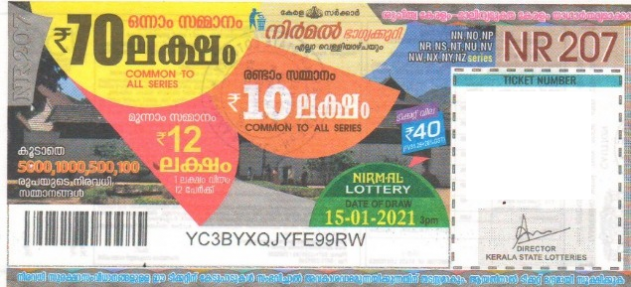 Nirmal Weekly Lottery held on 15.01.2021