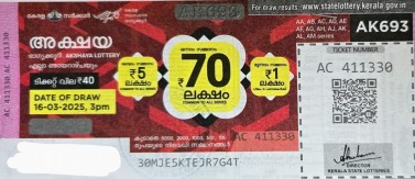 Akshaya Weekly Lottery held on 16.03.2025