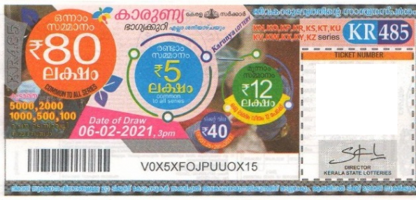 Karunya Weekly Lottery held on 06.02.2021