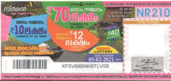 Nirmal Weekly Lottery NR-210 05.02.2021