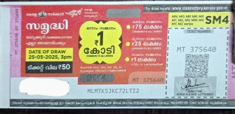 Samrudhi Weekly Lottery held on 25.05.2025