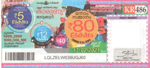 Karunya Weekly Lottery held on 13.02.2021