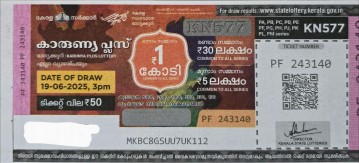 Karunya plus Weekly Lottery held on 19.06.2025