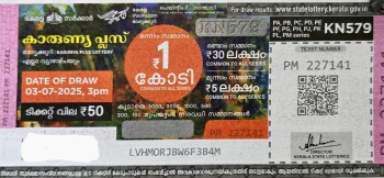 Karunya plus Weekly Lottery -KN579 to be held On 03.07.2025