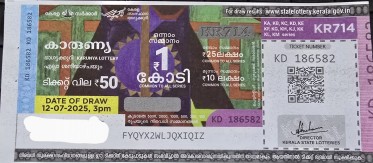 Karunya Weekly Lottery KR-714 12.07.2025