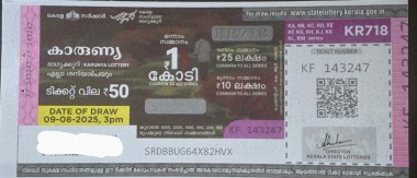 KARUNYA Weekly Lottery (KR718) Today, 09.08.2025