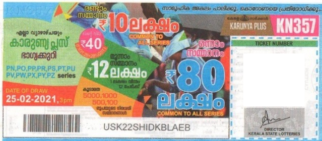 Karunya plus Weekly Lottery held on 25.02.2021