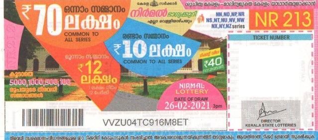 Nirmal Weekly Lottery NR-213 26.02.2021