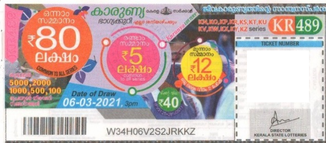 Karunya Weekly Lottery KR-489 06.03.2021