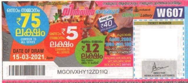 Win-win Weekly Lottery held on 15.03.2021