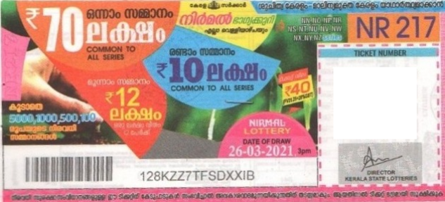 Nirmal Weekly Lottery NR-217 26.03.2021