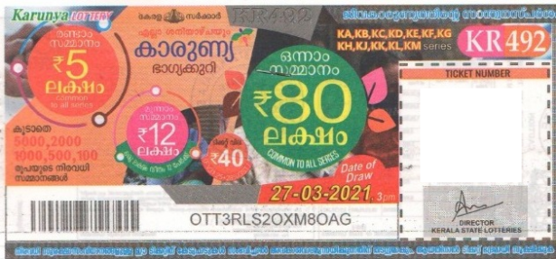 Karunya Weekly Lottery held on 27.03.2021