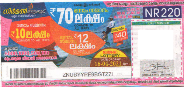 Nirmal Weekly Lottery held on 16.04.2021